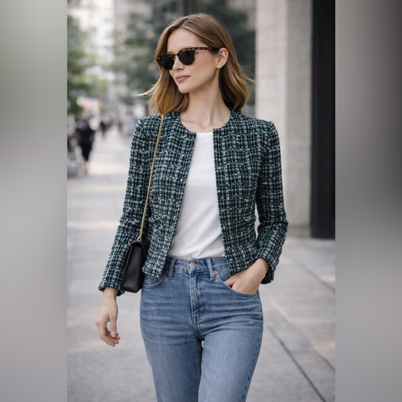 Hugo Boss Jackets & Blazers - Hugo Boss Jalay Cropped Tweed Blazer size 0 NWOT